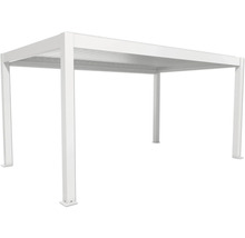 Voľne stojaca biela pergola s lamelovou strechou