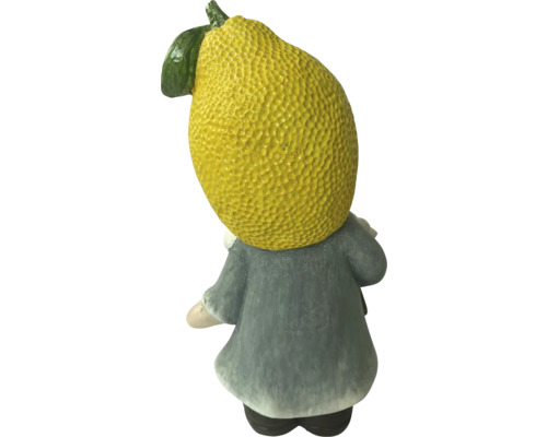 Dekoratívna figúrka záhradného trpaslíka s citrónovou hlavou