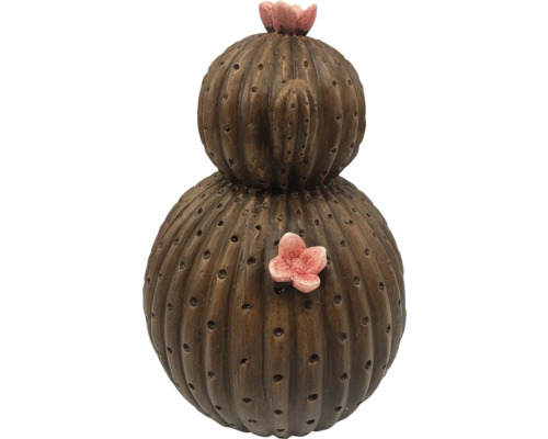 Dekoratívny keramický kaktus s kvetinovými aplikáciami