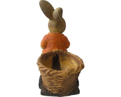 Dekoratívna figúrka zajačika s košíkom do interiéru