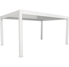 Biela hliníková pergola s lamelovou strechou do záhrady