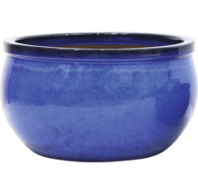 Modrý keramický kvetináč