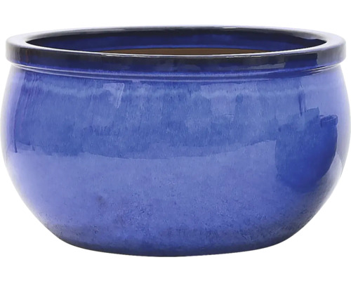 Modrý keramický kvetináč pre vnútorné použitie