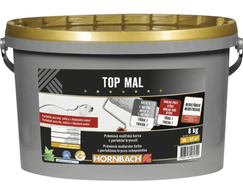 Farba na stenu Top Mal HORNBACH biela bez konzervantov 8 kg Vedro s prémiovou maliarskou farbou od spoločnosti Hornbach