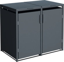 Box na smetné nádoby pre dve smetné nádoby s dvierkami a vekom