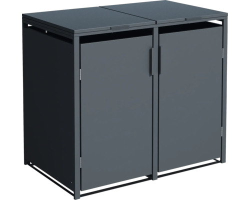 Box na smetné nádoby pre dve smetné nádoby s dvierkami a vekom