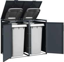 Kôš na odpadky pre dve nádoby na odpad s vekom a dverami