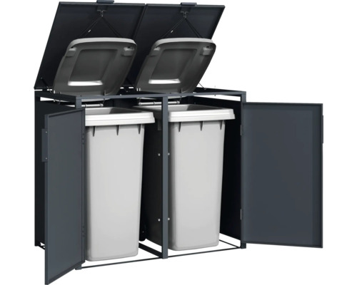 Kôš na odpadky pre dve nádoby na odpad s vekom a dverami