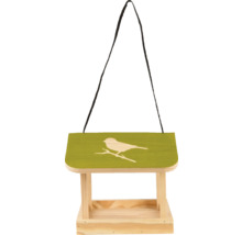Drevené krmítko pre vtáky s motívom vtáka a zavesením