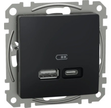 USB zásuvkový modul s portami USB-A a USB-C na inštaláciu do nástennej krabice