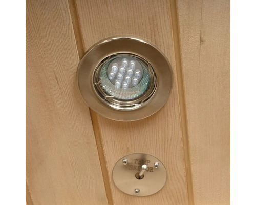 LED svetlo a teplotný senzor v saune