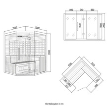 Rozmery sauny Home Deluxe