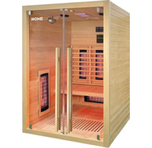 Infračervená sauna s presklenou prednou stenou a dreveným obložením značky Home Deluxe