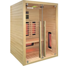 Infračervená sauna z dreva so sklenenými dverami a infračervenými žiaričmi