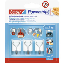 Samolepiaci háčik Tesa Powerstrips, odnímateľný bez stopy, vrátane štyroch malých Powerstrips