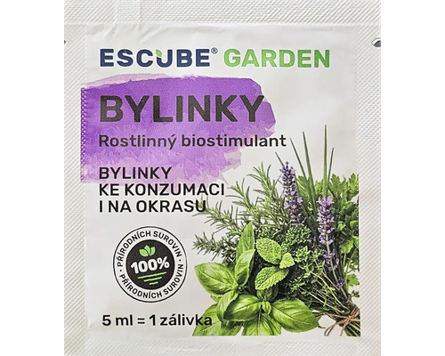 Balenie rastlinného biostimulantu Escube Garden bylinky