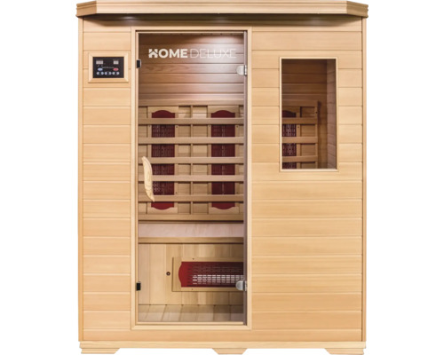Home Deluxe sauna z dreva s ovládacím prvkom a sklenenými dverami