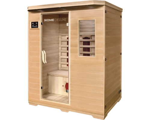 Home Deluxe sauna z dreva s ovládacími prvkami a sklenenými prvkami