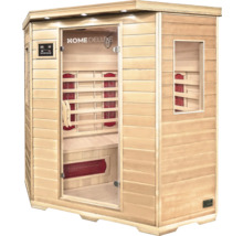 Home Deluxe sauna z dreva so sklenenými dverami a infračervenými žiaričmi