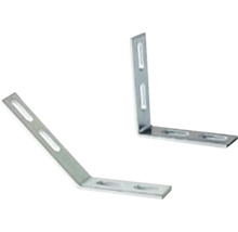 Dva kovové uholníky s pozdĺžnymi otvormi