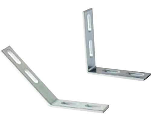 Dva kovové uholníky s pozdĺžnymi otvormi