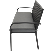 Záhradná lavica s opierkami a sivými podložkami