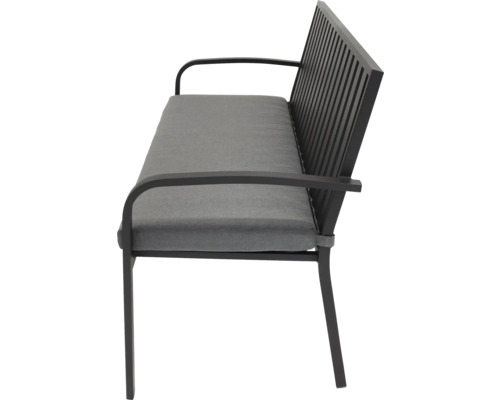 Záhradná lavica s opierkami a sivými podložkami