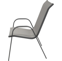 Záhradná stolička s podrúčkami a textilným poťahom