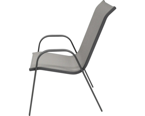 Záhradná stolička s podrúčkami a textilným poťahom