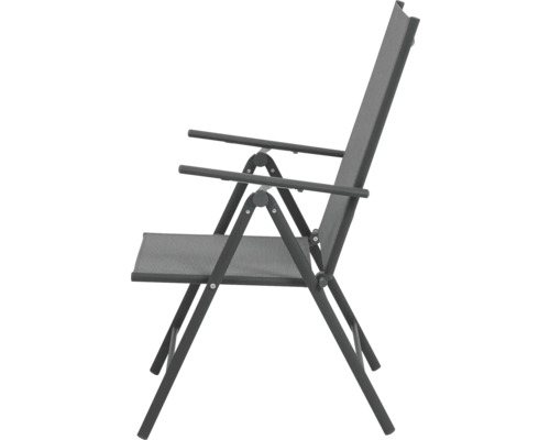 Hliníková záhradná stolička s opierkami na ruky