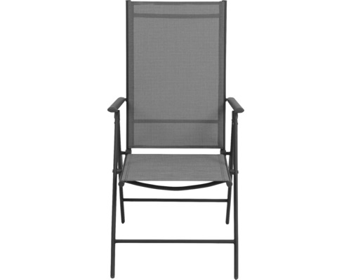 Skladacia záhradná stolička 55 x 65 x 102 cm antracitová Záhradná stolička s podrúčkami a textilným poťahom