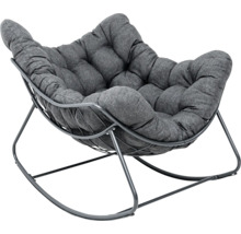 Hojdacie kreslo s kovovým rámom a čalúneným poťahom