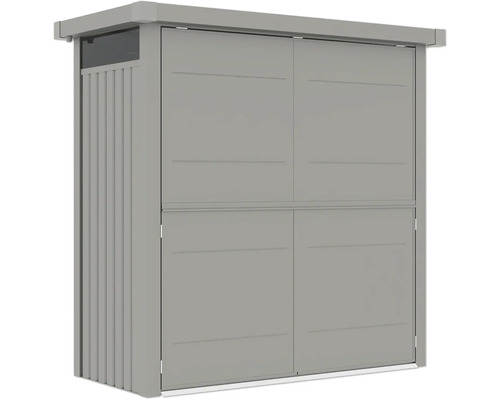 Sivá skrinka na náradie so štyrmi dverami na vonkajšie použitie