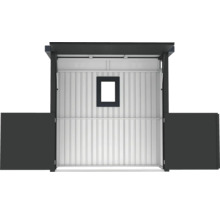 Kovový záhradný domček s oknom a dvojkrídlovými dverami