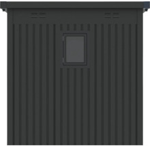 Stena záhradného domčeka s oknom