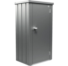 Kovová záhradná skriňa s dverami a rukoväťou
