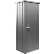 Kovový záhradný domček s dverami a rukoväťou