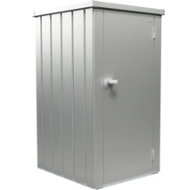 Kovová záhradná skriňa s dverami a rukoväťou