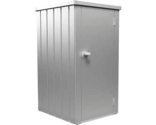Kovová záhradná skriňa s dverami a rukoväťou