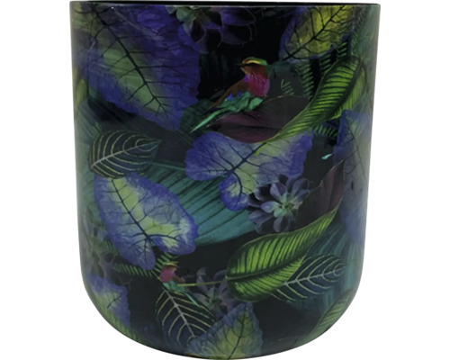 Obal na kvetináč Leaves kovový Ø 15 x 16 cm Dekoratívna váza na kvety s vtáčími motívmi