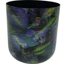 Kvetináč so vzorom vtákov a rastlín