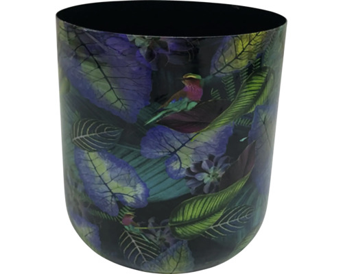 Obal na kvetináč Leaves kovový Ø 18 x 19 cm Kvetináč so vzorom vtákov a rastlín