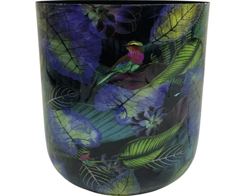 Obal na kvetináč Leaves kovový Ø 25 x 26 cm Kvetináč so vzorom vtákov a rastlín