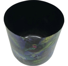 Kvetináč s motívom vtáka a listov