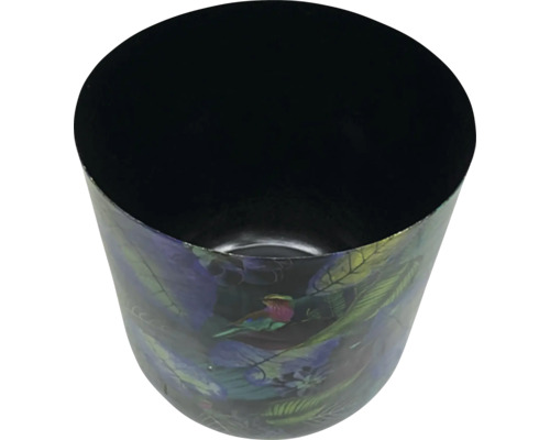 Kvetináč s motívom vtáka a listov