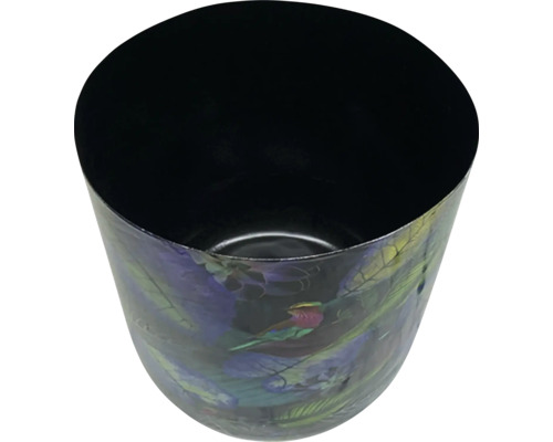 Kvetináč s motívom vtákov a rastlín