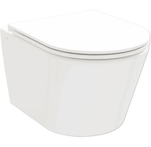 Závesné WC s uzavretým splachovacím okrajom a WC sedadlom