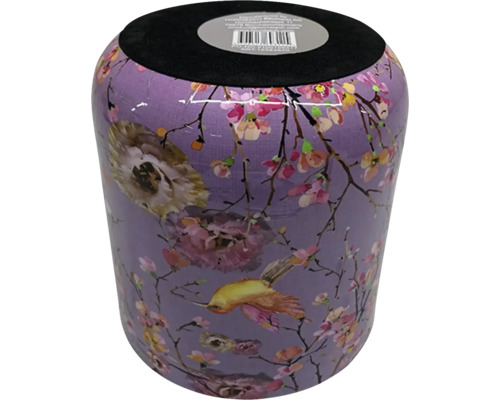 Dekoratívny sedací sud s motívom vtákov a kvetov