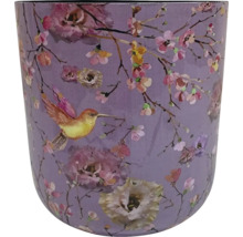 Dekoratívny kvetináč s kvetinovým a vtáčím motívom