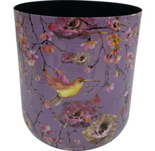 Kvetináč s motívom vtáka a kvetov